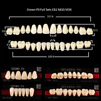 Зубы PX CROWN / EFUCERA, цвет A1, фасон C61/N61S/34, полный гарнитур, 28шт.
