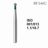 Бор алмазный MANI BR-S46C по ISO 001, шар, 013 х 1.1 х 16.7 мм, зернистость C, 5 штук от Атридент