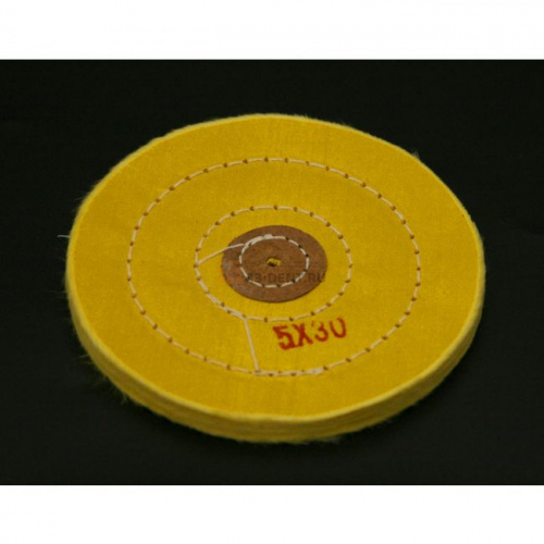 Круг полировочный для шлифмотора бязевый жёлтый Sheshan Brush, диаметр 5 дюймов, 30 слоёв, 1шт.  фото 2