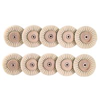 Щётка для шлифмотора натуральная белая мягкая, 4-х рядная, диаметр 80мм (дерево), 10шт.