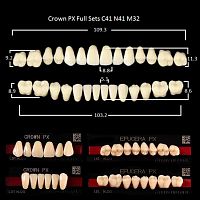 Зубы PX CROWN / EFUCERA, цвет D@, фасон C41/N41/32, полный гарнитур, 28шт. от Атридент