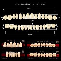 Зубы PX CROWN / EFUCERA, цвет D4, фасон O51S/N61S/32, полный гарнитур, 28шт. от Атридент