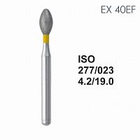 Бор алмазный MANI EX-40EF по ISO 277, яйцо ,023 х 4.2 х 19.0 мм, зернистость EF, 5 штук от Атридент