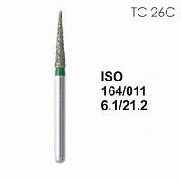 Бор алмазный MANI TC-26C по ISO 164, конус ,011 х 6.1 х 21.2 мм, зернистость C, 5 штук от Атридент