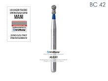 Бор алмазный MANI BC-42 по ISO 002, шар с воротником, 014 х 2,5 х 19,1 мм, зернистость S, 5 штук