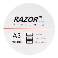Диск циркониевый Razor 1100, размер 98х25мм, оттенок A3, однослойный от Атридент