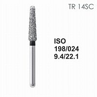 Бор алмазный MANI TR-14SC по ISO 198, конус ,024 х 9.4 х 22.1 мм, зернистость SC, 5 штук