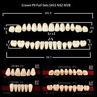 Зубы PX CROWN / EFUCERA, цвет W05, фасон S41S/N32/28, полный гарнитур, 28шт.