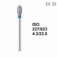 Бор алмазный MANI EX-35 по ISO 237, груша ,023 х 4.3 х 23.0 мм, зернистость S, 5 штук от Атридент