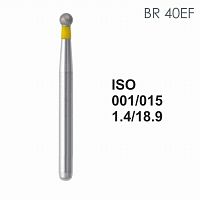 Бор алмазный MANI BR-40EF по ISO 001, шар, 015 х 1.4 х 18.9 мм, зернистость EF, 5 штук от Атридент
