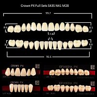 Зубы PX CROWN / EFUCERA, цвет A1, фасон S43S/N41/28, полный гарнитур, 28шт.