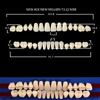 Зубы NEW ACE/NEW MILLION, цвет A1, фасон T1/L2/M30, полный гарнитур, 28шт. от Атридент