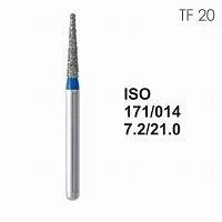 Бор алмазный MANI TF-20 по ISO 171, конус ,014 х 7.2 х 21.0 мм, зернистость S, 5 штук