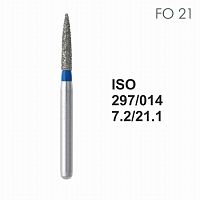 Бор алмазный MANI FO-21 по ISO 297, пламя ,014 х 7.2 х 21.1 мм, зернистость S, 5 штук