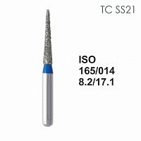 Бор алмазный MANI TC-SS21 по ISO 165, конус ,014 х 8.2 х 17.1 мм, зернистость S, 5 штук от Атридент