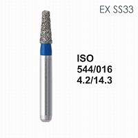Бор алмазный MANI EX-SS33 по ISO 544, конус ,016 х 4.2 х 14.3 мм, зернистость S, 5 штук