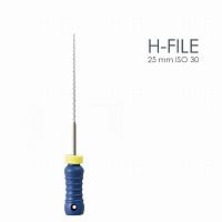 Буравы корневые MANI H-Files ручные, длина 25 мм, диаметр 0,30 мм, ISO-30, 6 шт. от Атридент