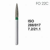 Бор алмазный MANI FO-22C по ISO 288, пламя ,017 х 7.2 х 21.1 мм, зернистость C, 5 штук от Атридент