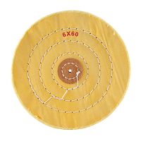 Круг полировочный для шлифмотора бязевый жёлтый Sheshan Brush, диаметр 6 дюймов, 60 слоёв, 1шт. 