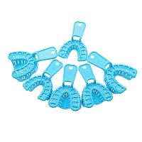 Ложка слепочная L/M/S верх/низ жесткая, пластмассовая, синяя, 6 шт./уп. ZT dental (Китай)