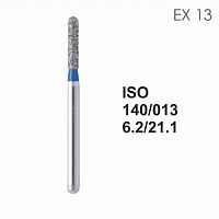 Бор алмазный MANI EX-13 по ISO 140, цилиндр ,013 х 6.2 х 21.1 мм, зернистость S, 5 штук от Атридент