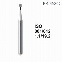 Бор алмазный MANI BR-45SC по ISO 001, шар, 012 х 1.1 х 19.2 мм, зернистость SC, 5 штук