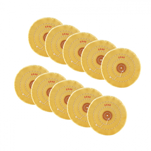Круг полировочный для шлифмотора бязевый жёлтый Sheshan Brush, диаметр 5 дюймов, 40 слоёв, 10шт. фото 2 Круг полировочный для шлифмотора бязевый жёлтый Sheshan Brush, диаметр 5 дюймов, 40 слоёв, 10шт. от Атридент фото 2