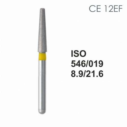 Бор алмазный MANI CE-12EF по ISO 546, конус,019 х 8.9 х 21.6 мм, зернистость EF, 5 штук от Атридент
