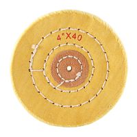 Круг полировочный для шлифмотора бязевый жёлтый Sheshan Brush, диаметр 4 дюйма, 40 слоёв, 10шт.
