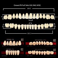 Зубы PX CROWN / EFUCERA, цвет C3, фасон C41/N41/32, полный гарнитур, 28шт. от Атридент