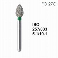Бор алмазный MANI FO-27C по ISO 257, почка ,033 х 5.1 х 19.1 мм, зернистость C, 5 штук