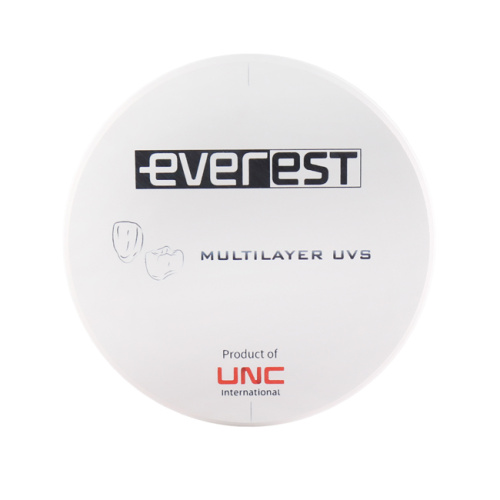 Диск циркониевый Everest Multilayer UVS, размер 98х18 мм, цвет BL1, многослойный, для ускоренной синтеризации за 40 минут