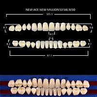 Зубы NEW ACE/NEW MILLION, цвет C4, фасон S3/S4L/M30, полный гарнитур, 28шт. от Атридент