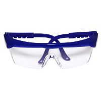 Очки защитные Promisee Dental с синей  дужкой, незапотевающие.