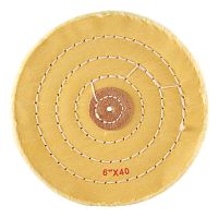 Круг полировочный для шлифмотора бязевый жёлтый Sheshan Brush, диаметр 6 дюймов, 40 слоёв, 1шт. 