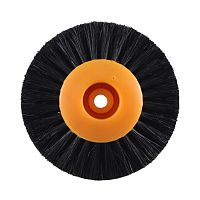 Щётка для шлифмотора натуральная чёрная жёсткая, 4-х рядная, диам 80мм (жёлтый пластик), 1шт.