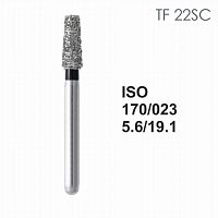 Бор алмазный MANI TF-22SC по ISO 170, конус ,023 х 5.6 х 19.1 мм, зернистость SC, 5 штук