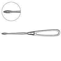 Рашпиль костный -  односторонняя рабочая часть (рабоч. поверхн:копьеобраз.формы продол.-поперечн.нас