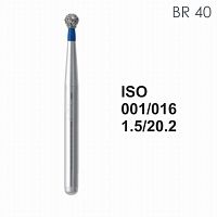 Бор алмазный MANI BR-40 по ISO 001, шар, 016 х 1.5 х 20.2 мм, зернистость S, 5 штук