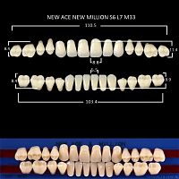 Зубы NEW ACE/NEW MILLION, цвет W05, фасон S6/L7/M32, полный гарнитур, 28шт. от Атридент
