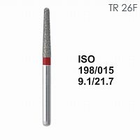 Бор алмазный MANI TR-26F по ISO 198, конус ,015 х 9.1 х 21.7 мм, зернистость F, 5 штук от Атридент
