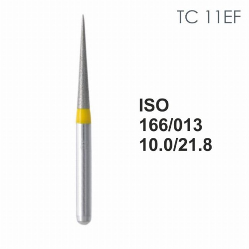 Бор алмазный MANI TC-11EF по ISO 166, конус ,013 х 10.0 х 21.8 мм, зернистость EF, 5 штук