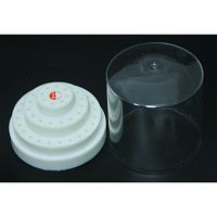 Подставка пластиковая Promisee Dental для боров, круглая,с прозрачной крышкой, 48 отверстий,белая.