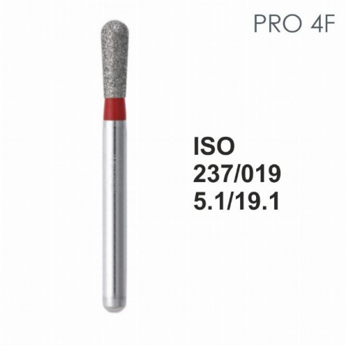 Бор алмазный MANI PRO-4F по ISO 237, груша ,019 х 5.1 х 19.1 мм, зернистость F, 5 штук от Атридент