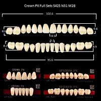 Зубы PX CROWN / EFUCERA, цвет B3, фасон S42S/N31/28, полный гарнитур, 28шт.