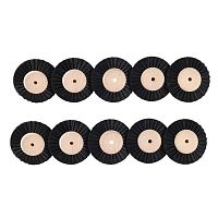 Щётка для шлифмотора натуральная чёрная жёсткая, 4-х рядная, диаметр 80мм (дерево), 10шт.