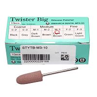 Силиконовый полир Twister Big  для обработки акрила, medium M-3, светло-коричневый, 10 шт. от Атридент