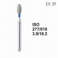 Бор алмазный MANI EX-39 по ISO 277, яйцо ,018 х 3.9 х 19.2 мм, зернистость S, 5 штук