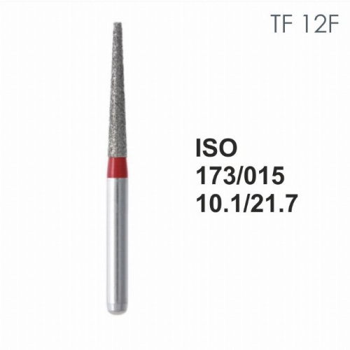 Бор алмазный MANI TF-12F по ISO 173, конус ,015 х 10.1 х 21.7 мм, зернистость F, 5 штук Бор алмазный MANI TF-12F по ISO 173, конус ,015 х 10.1 х 21.7 мм, зернистость F, 5 штук