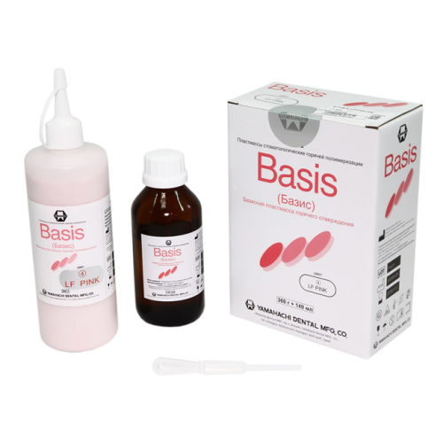 Пластмасса базисная Basis горячей полимеризации, цвет LF Pink, набор 300 г + 140 мл. от Атридент